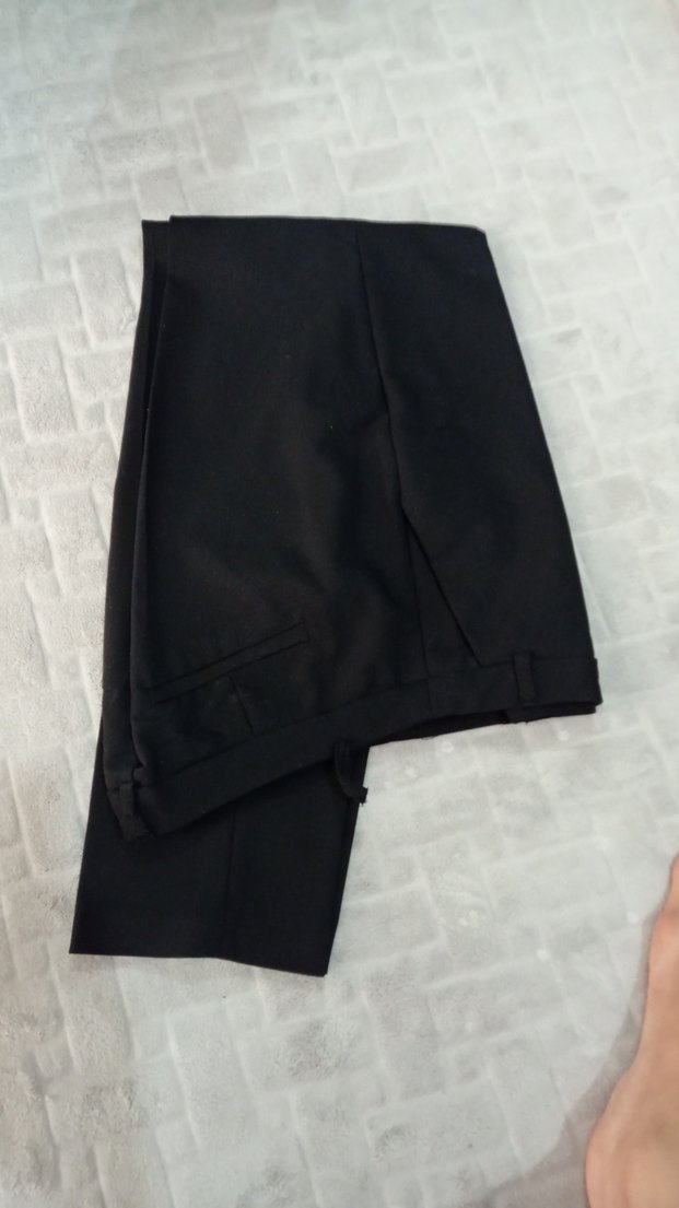 Siyah Midi Kadın Kumaş Pantolon - Görsel 2