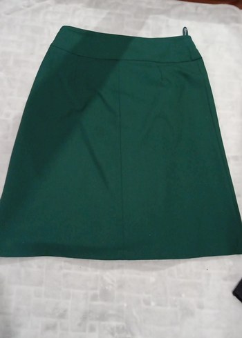 Yeşil Pilili Kısa Midi Etek - Görsel 4