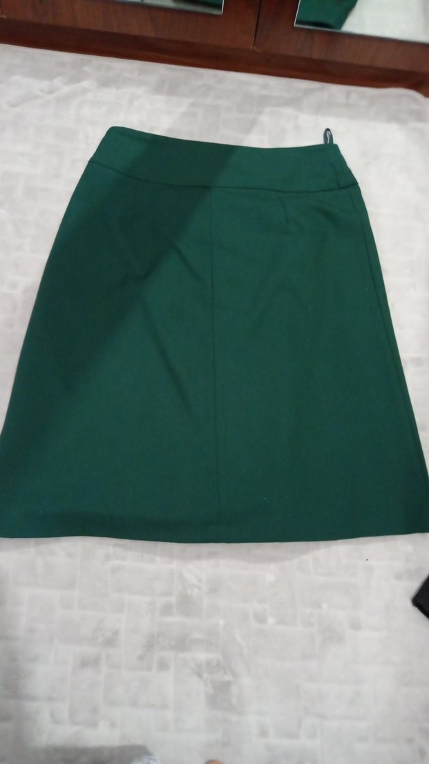 Yeşil Pilili Kısa Midi Etek - Görsel 4