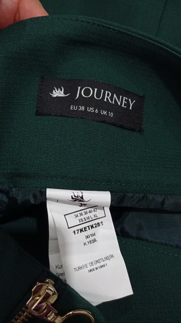 Yeşil Pilili Kısa Midi Etek - Görsel 5