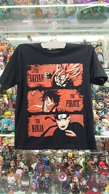 GOKU LUFFY NARUTO BASKILI TİŞÖRT