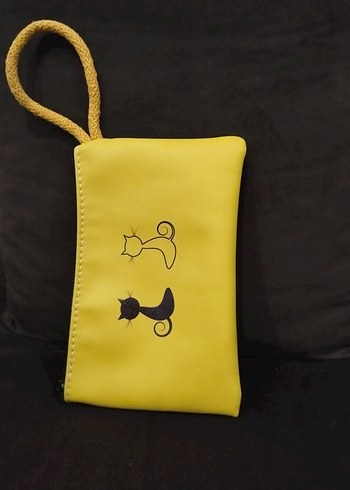 Sarı Kedi Figürlü Renkli Kedi Aksesuar Çantası - Görsel 2