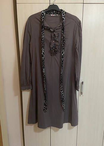 Uzun Kollu Gri Tunik