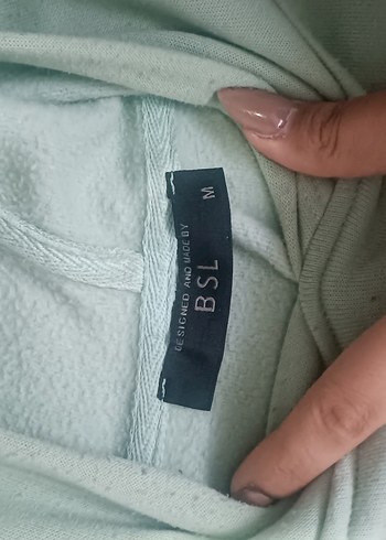 Kadın Yeşil Kapüşonlu Sweatshirt BSL marka - Görsel 3