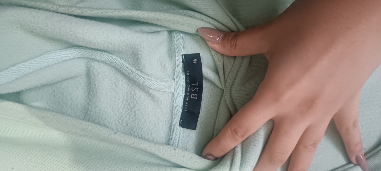 Kadın Yeşil Kapüşonlu Sweatshirt BSL marka - Görsel 3