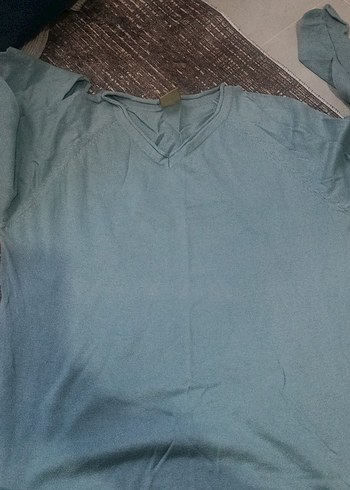 DeFacto mavimsi yeşil V Yakalı Uzun Kollu kazak - Görsel 3