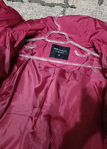 40 Beden bordo Renk LC Waikiki Vişne Kadın Mont