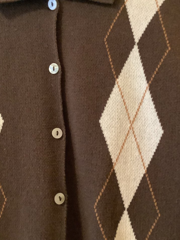Düğmeli Kahverengi Kısa Kollu Kadın Kazak - Görsel 2