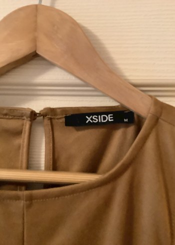 Xside Bej Süet Midi Elbise - Görsel 2