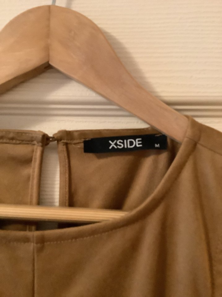 Xside Bej Süet Midi Elbise - Görsel 2