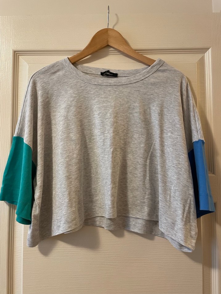 Mavi oversize crop - Görsel 2