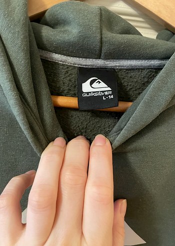 QuickSilver asker yeşili kapüşonlu sweatshirt - Görsel 2