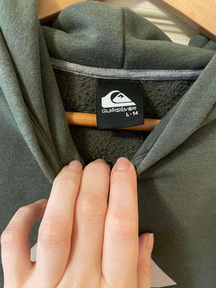 QuickSilver asker yeşili kapüşonlu sweatshirt - Görsel 2