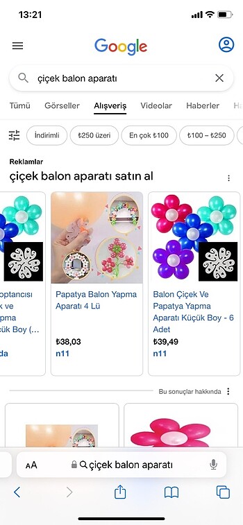 Çiçek balon aparatı