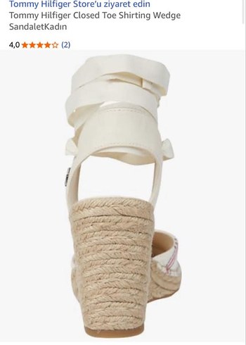 Tommy Hilfiger Beyaz Çizgili Dolgu Topuklu Sandalet - Görsel 2