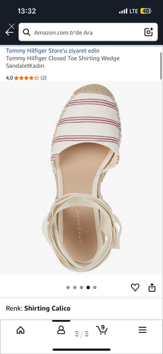 Tommy Hilfiger Beyaz Çizgili Dolgu Topuklu Sandalet - Görsel 3