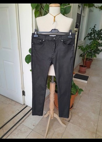 Kadın Siyah Denim Kemerli Skinny Pantolon - Görsel 7