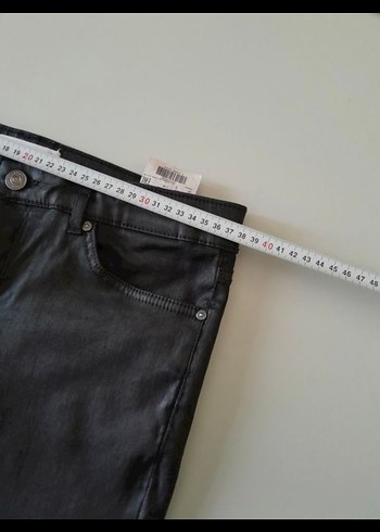 Kadın Siyah Denim Kemerli Skinny Pantolon - Görsel 4