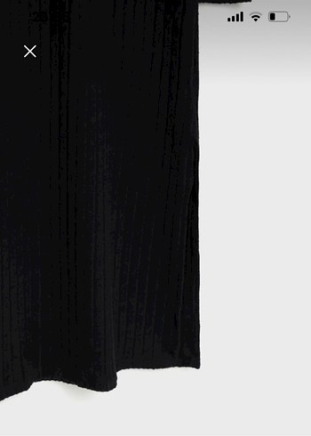 Siyah Yırtmaçlı Uzun Kollu Kadın Elbise - Görsel 3