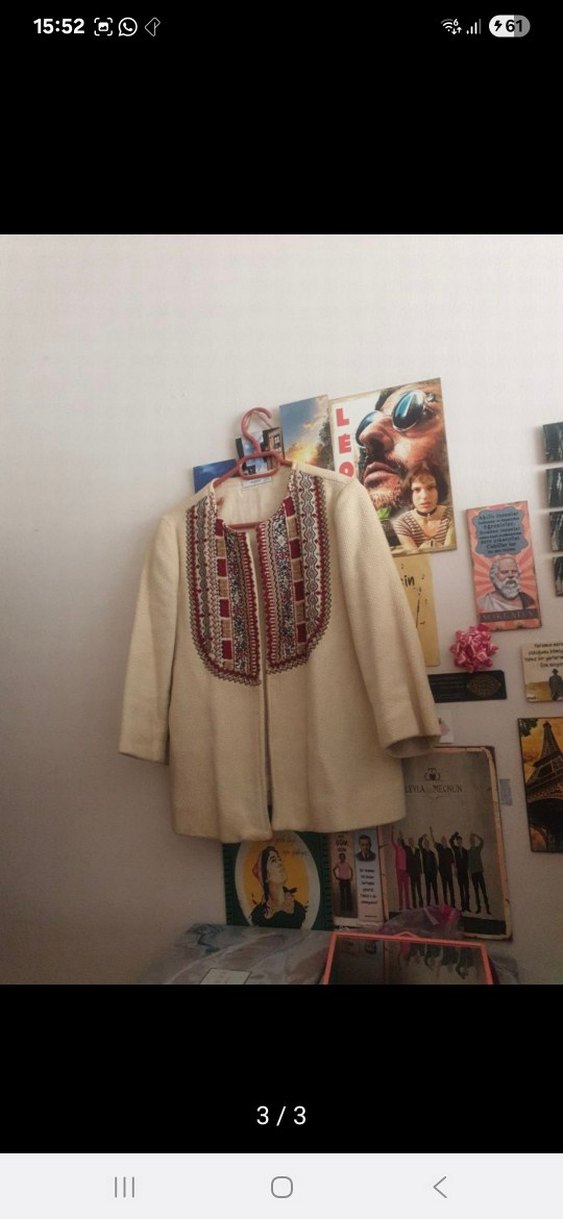 Nakışlı Bohem Kadın Midi Kaban - Görsel 3