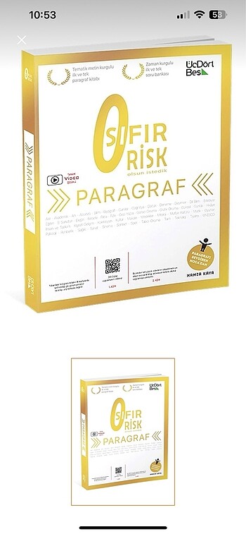 0 risk paragraf üçdörtbeş test kitabı