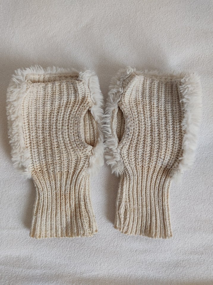 Bej Kürklü Bohem Kadın Eldiven - Görsel 2