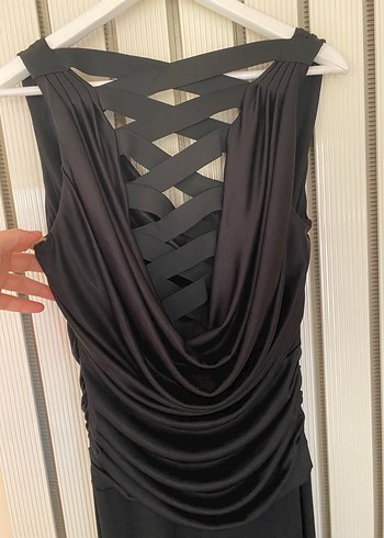 Siyah Drapeli V Yaka Tulum - Görsel 4