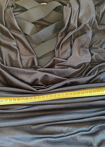 Siyah Drapeli V Yaka Tulum - Görsel 5