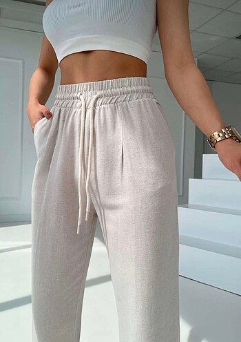 Keten Pilili Pantolon