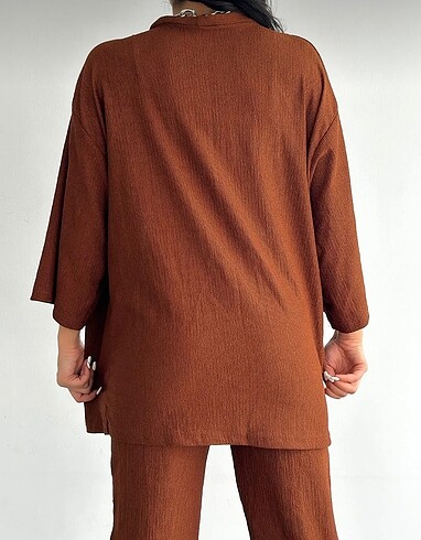s Beden kahverengi Renk Kimono Takım