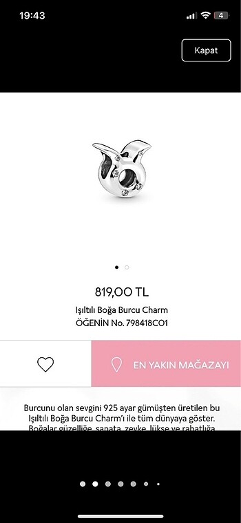 Pandora Boğa burcu Pandora charm ve Pandora iki renkli logo bileklik