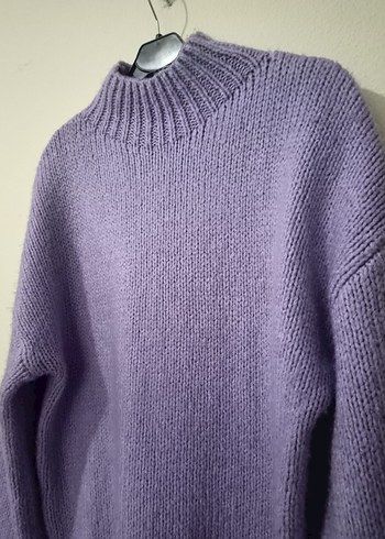 Mor Basic Örgü Kadın Kazak - Görsel 2