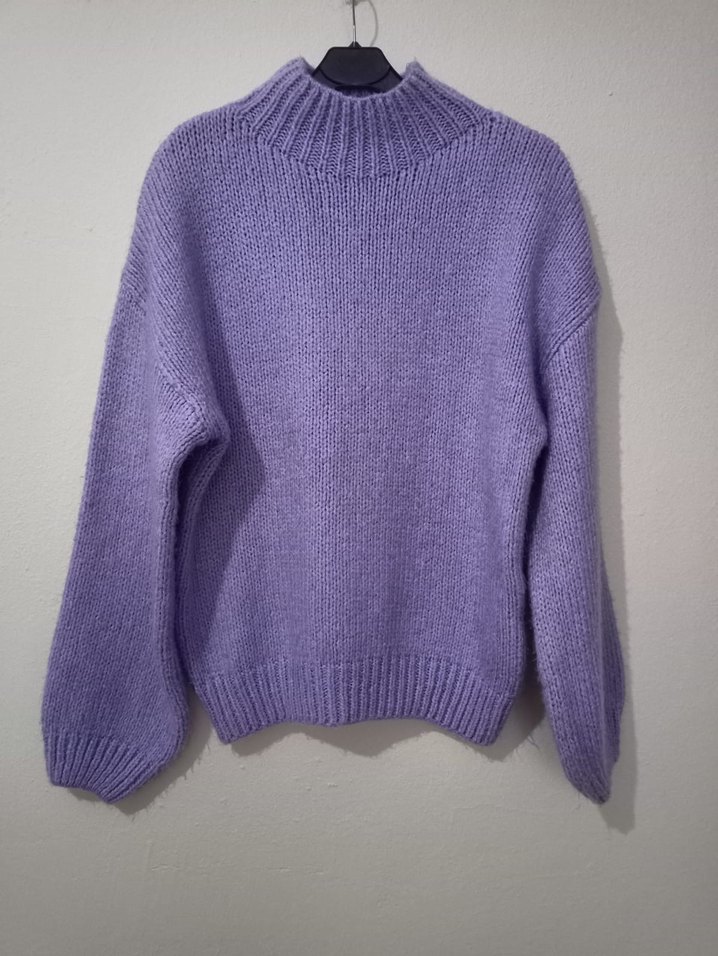 Mor Basic Örgü Kadın Kazak - Görsel 3