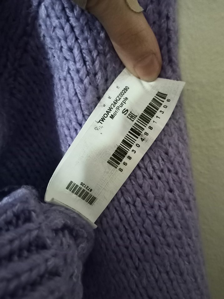 Mor Basic Örgü Kadın Kazak - Görsel 5