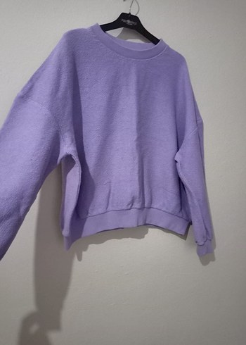 Mor Rahat Kesim Kadın Sweatshirt - Görsel 5