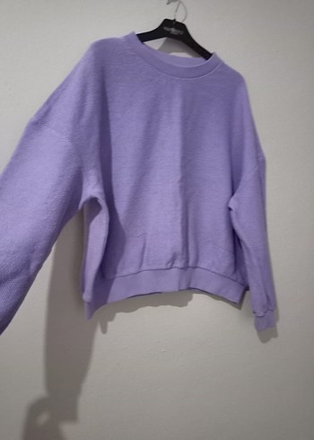 Mor Rahat Kesim Kadın Sweatshirt - Görsel 6