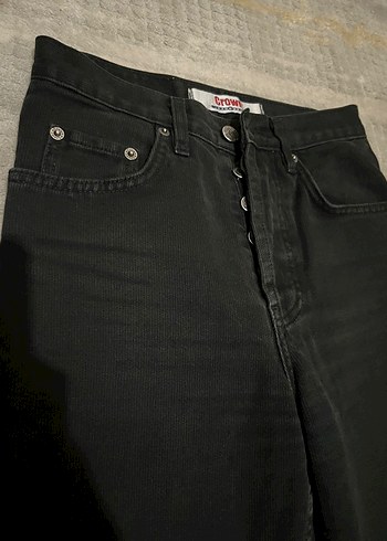 Siyah Regular Fit Midi Denim Kadın Jean - Görsel 6