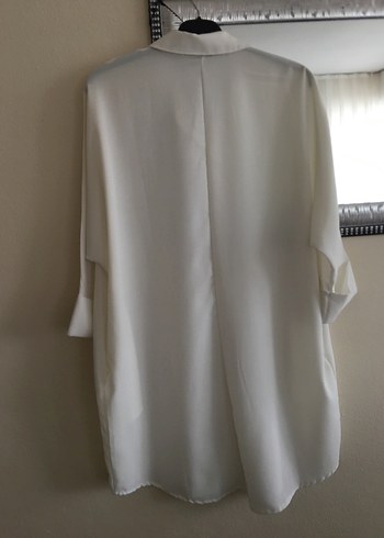 Uzun Kollu Beyaz Kadın Gömlek - Görsel 9