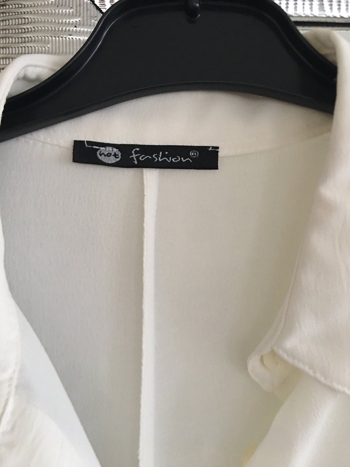 Uzun Kollu Beyaz Kadın Gömlek - Görsel 2