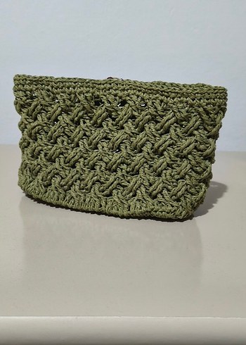 Diğer Örgü Bohem Kadın Clutch Çanta Khaki