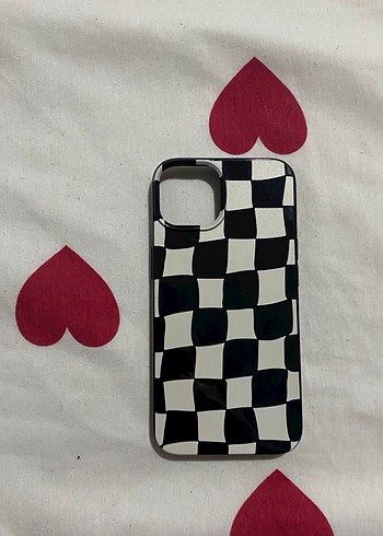 Parlak Siyah Beyaz Damalı Telefon Kılıfı