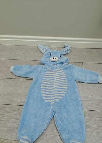 Mavi Tüylü Bebek Tulum - Görsel 3