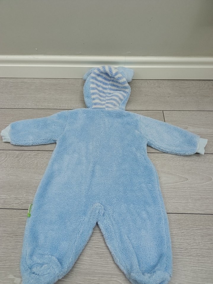 Mavi Tüylü Bebek Tulum - Görsel 2