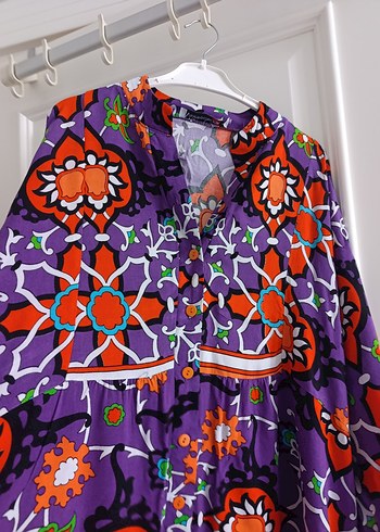 Uzun Renkli Bohem Püsküllü Elbise - Görsel 4