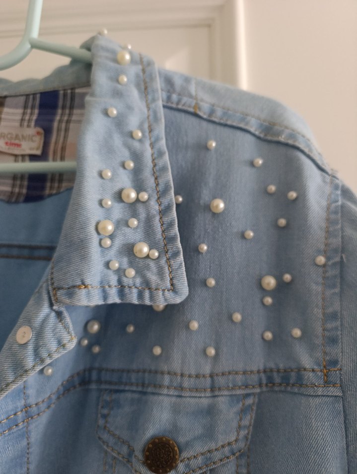 Uzun Mavi Denim Kadın Ceket - Görsel 3