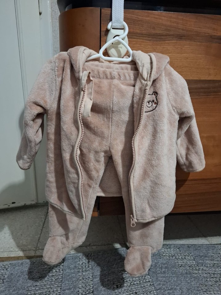 Kahverengi Bebek Erkek Peluş Tulum - Görsel 4