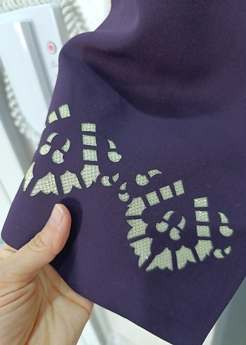 Düğmeli Mor Uzun Kadın ikili takım - Görsel 3