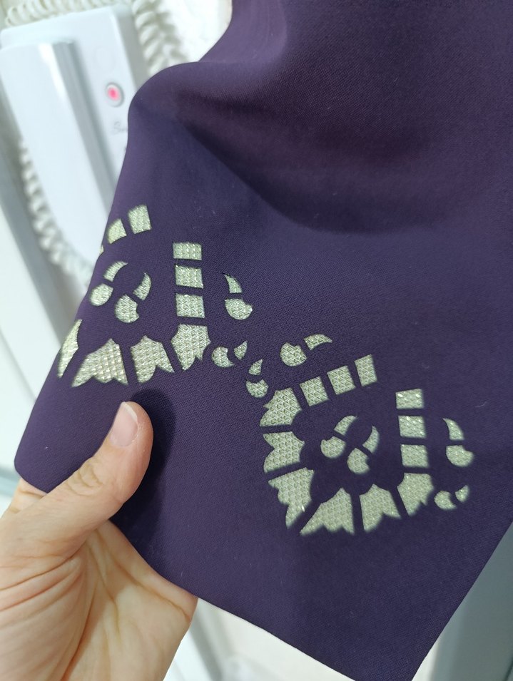 Düğmeli Mor Uzun Kadın ikili takım - Görsel 3