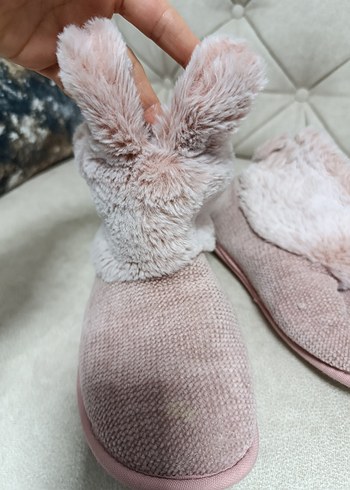 Kızlar için Pembe Peluş Ev Terliği - Görsel 4