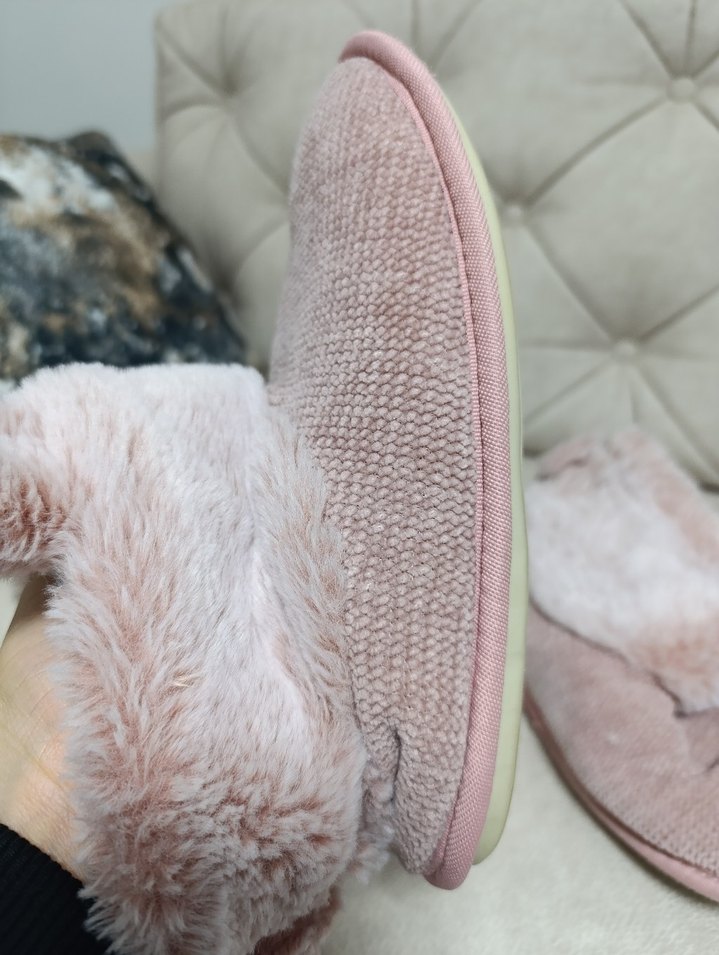 Kızlar için Pembe Peluş Ev Terliği - Görsel 5